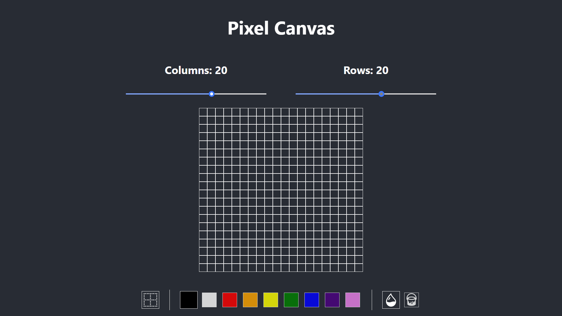 A screenshot from a basic paint app that I built with React.