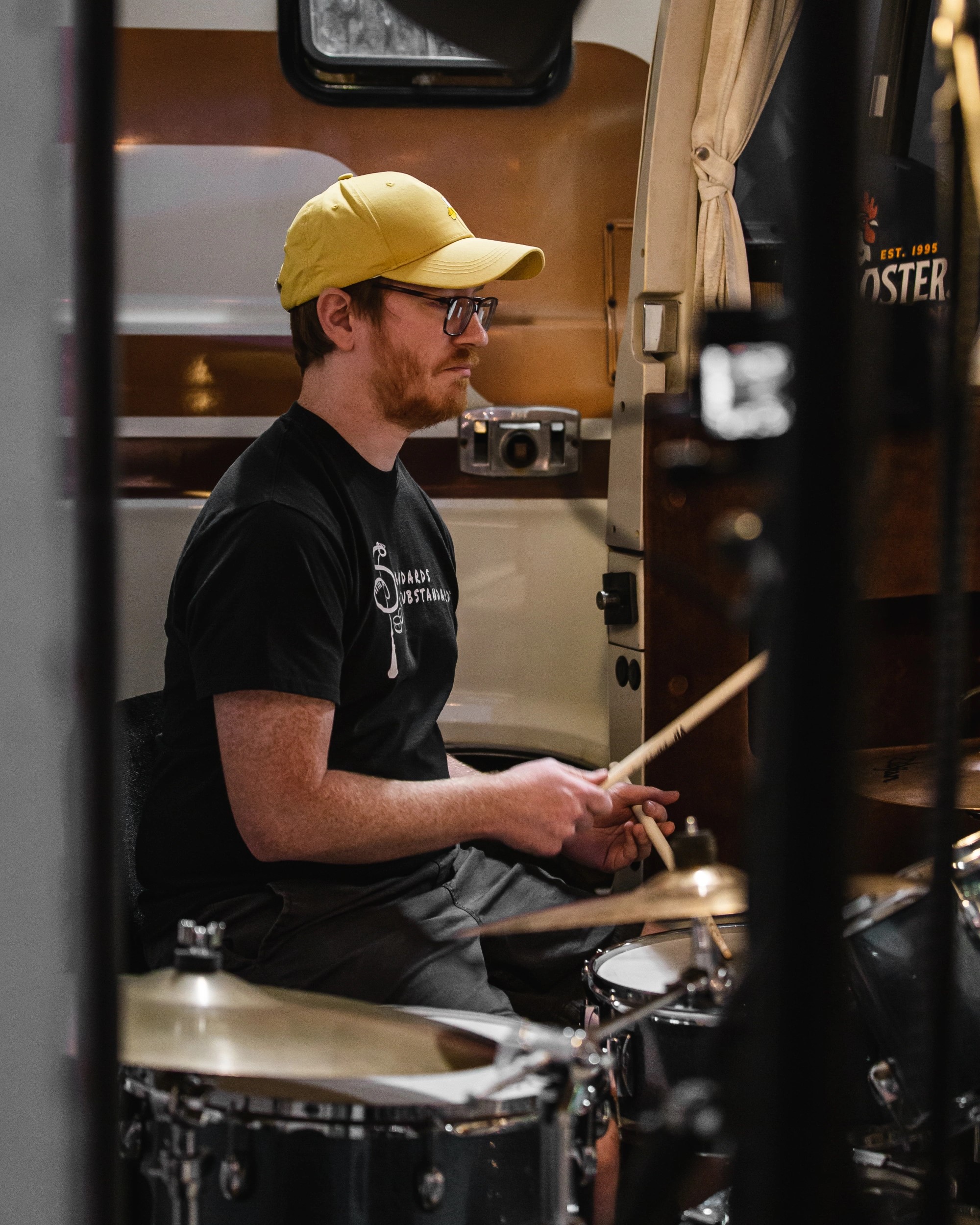 Ian playing the drums